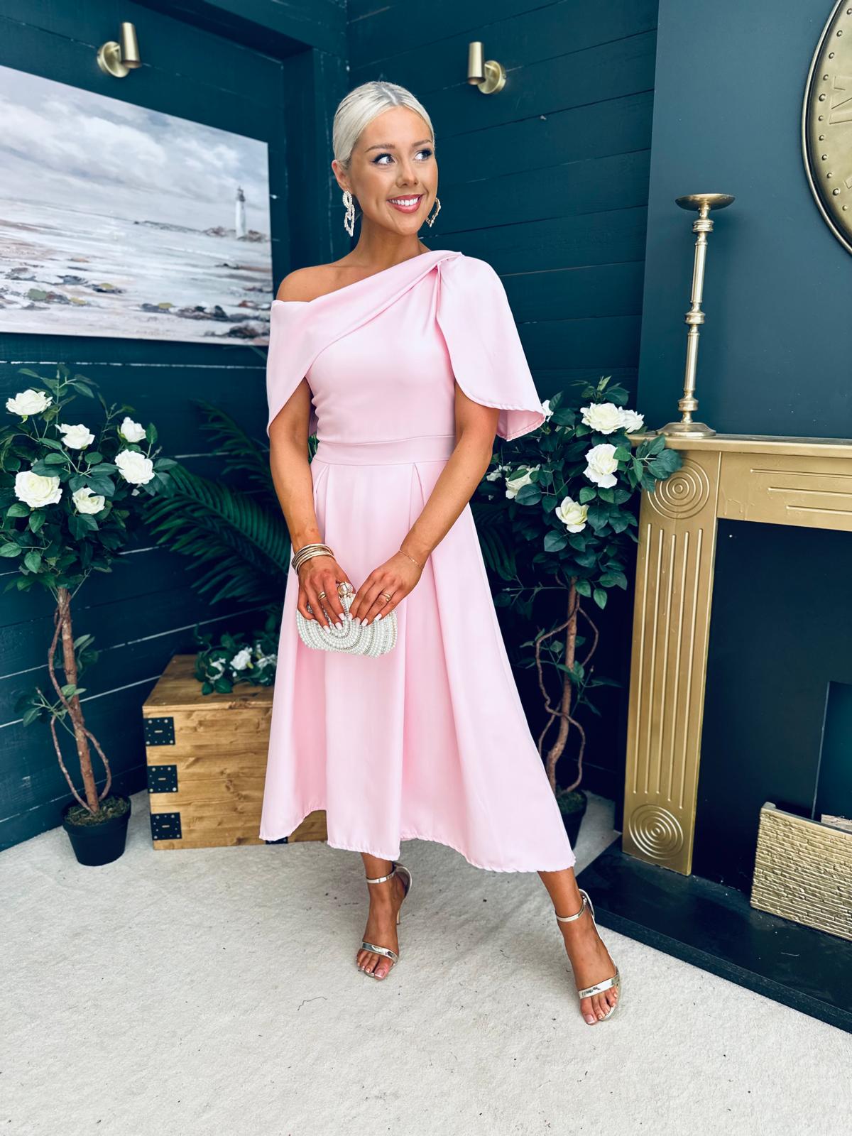 Laura Detailed Occasion Dress Pwr Pink