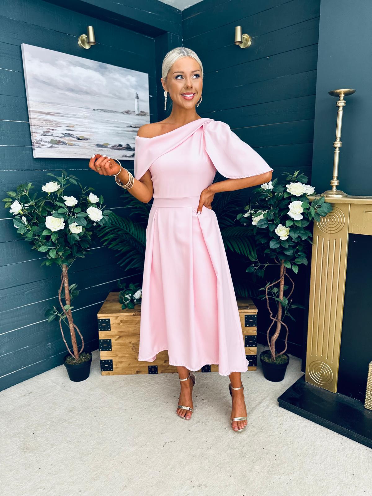 Laura Detailed Occasion Dress Pwr Pink