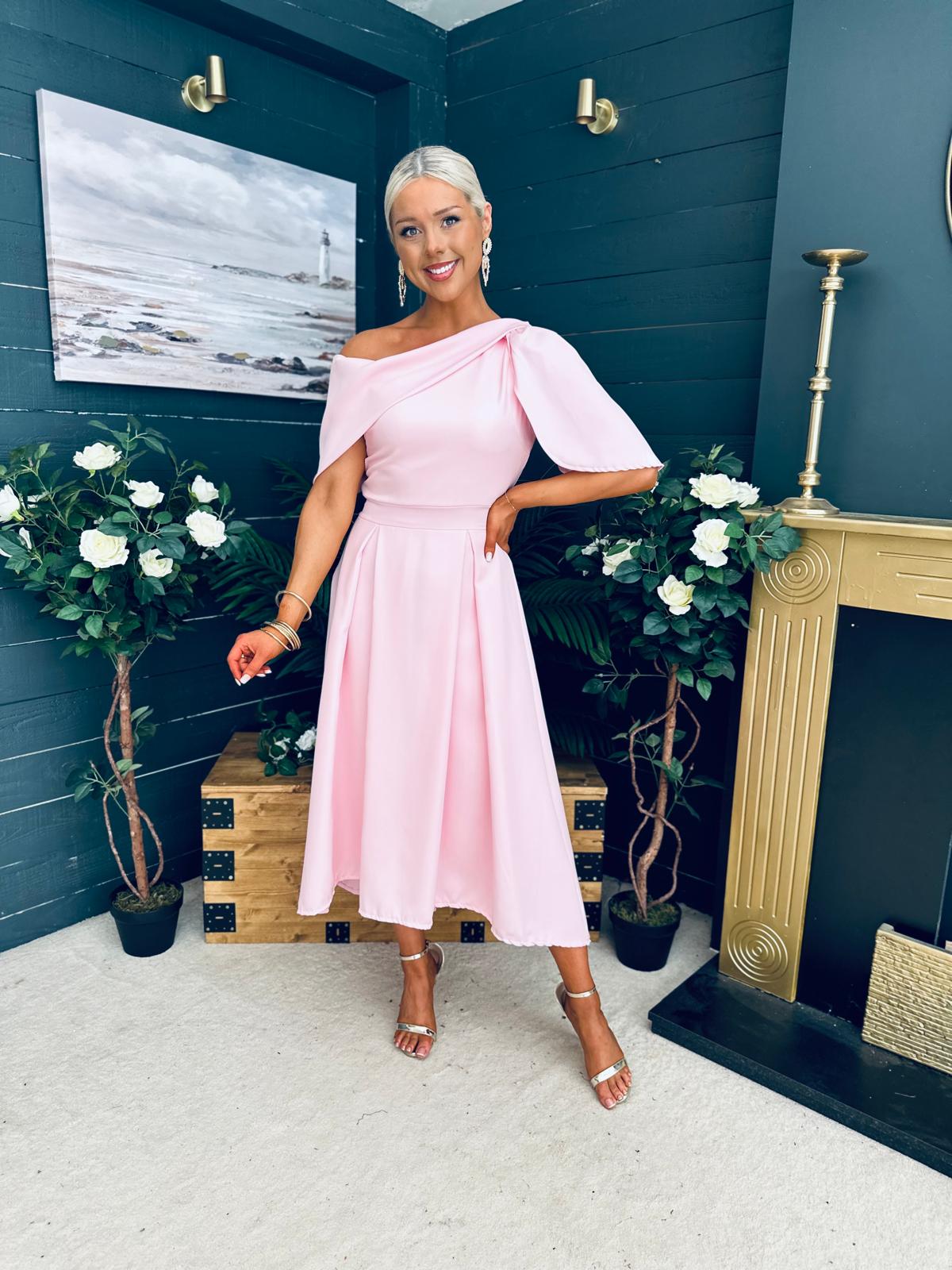 Laura Detailed Occasion Dress Pwr Pink
