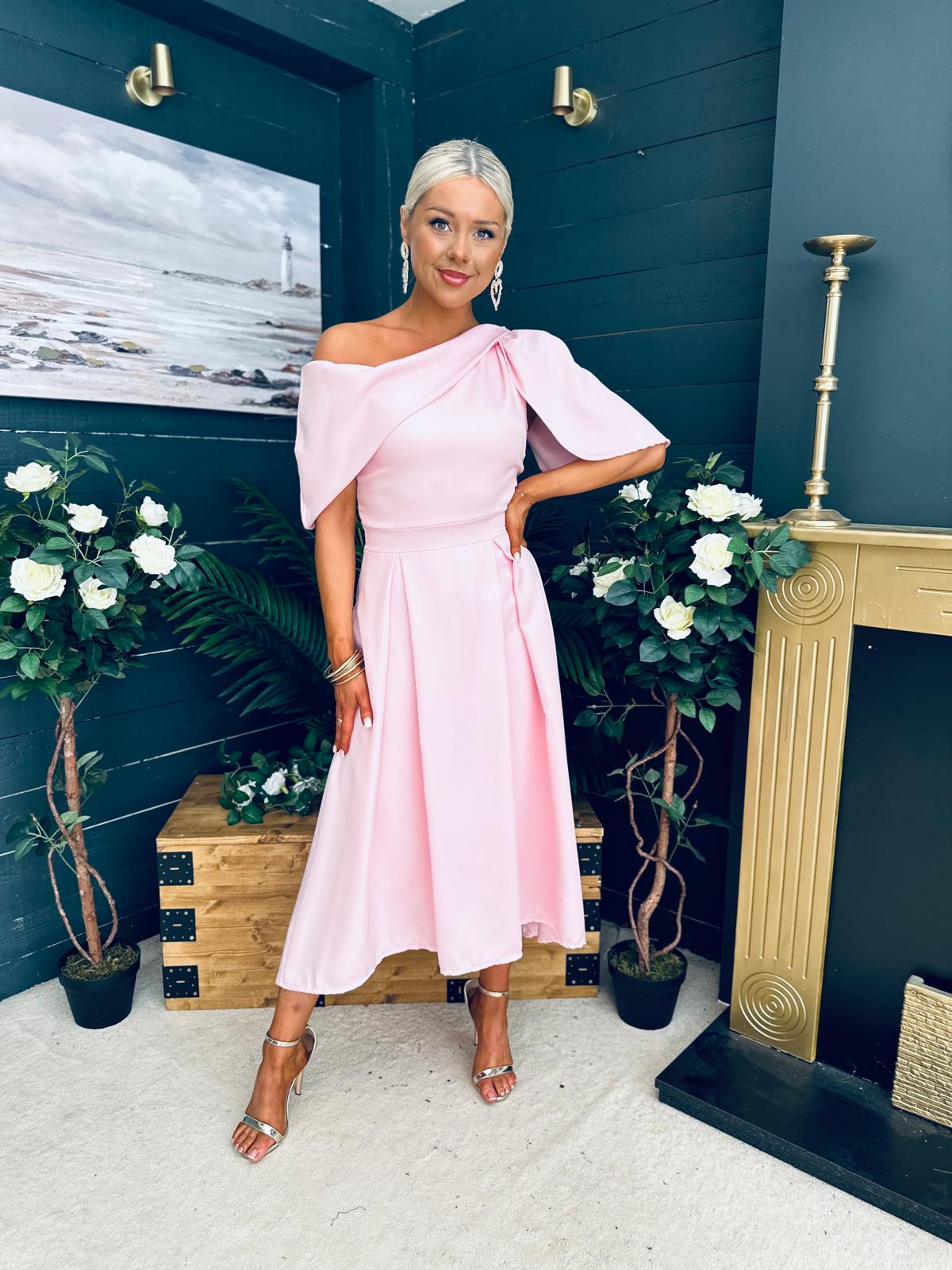 Laura Detailed Occasion Dress Pwr Pink