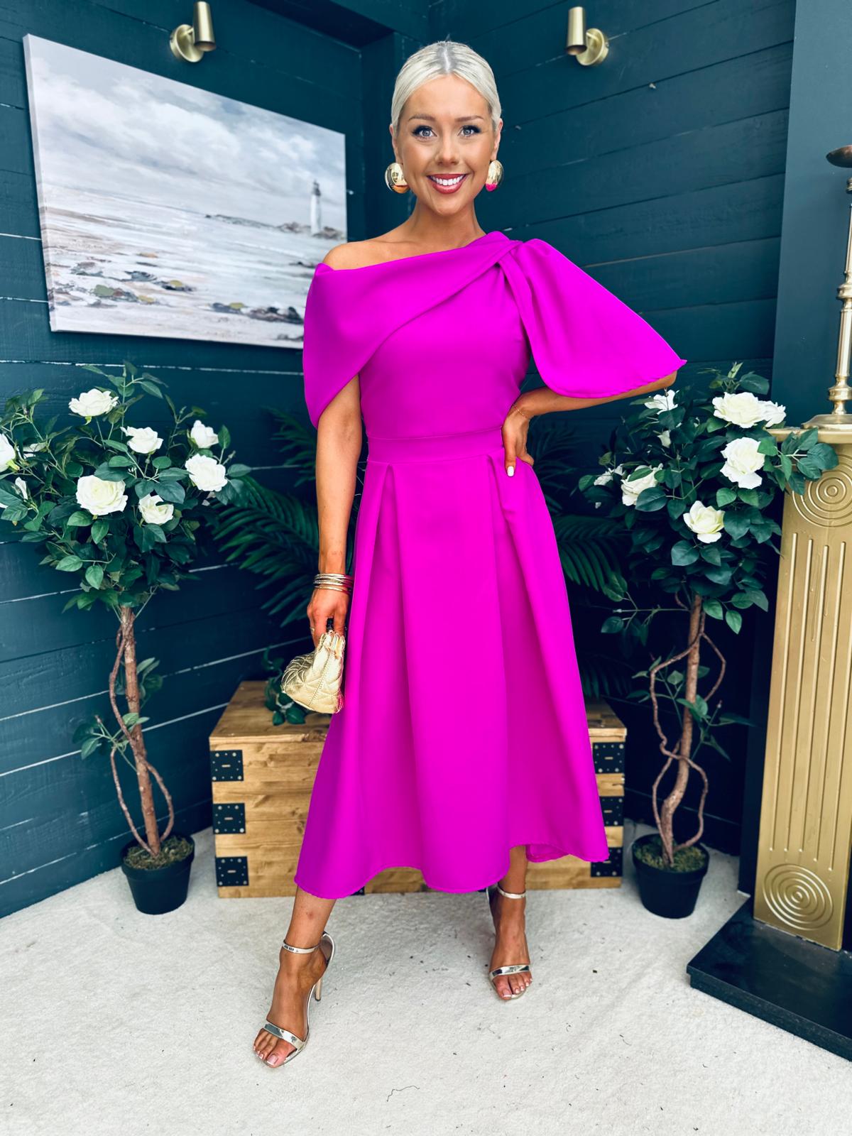 Laura Detailed Occasion Dress Orchid