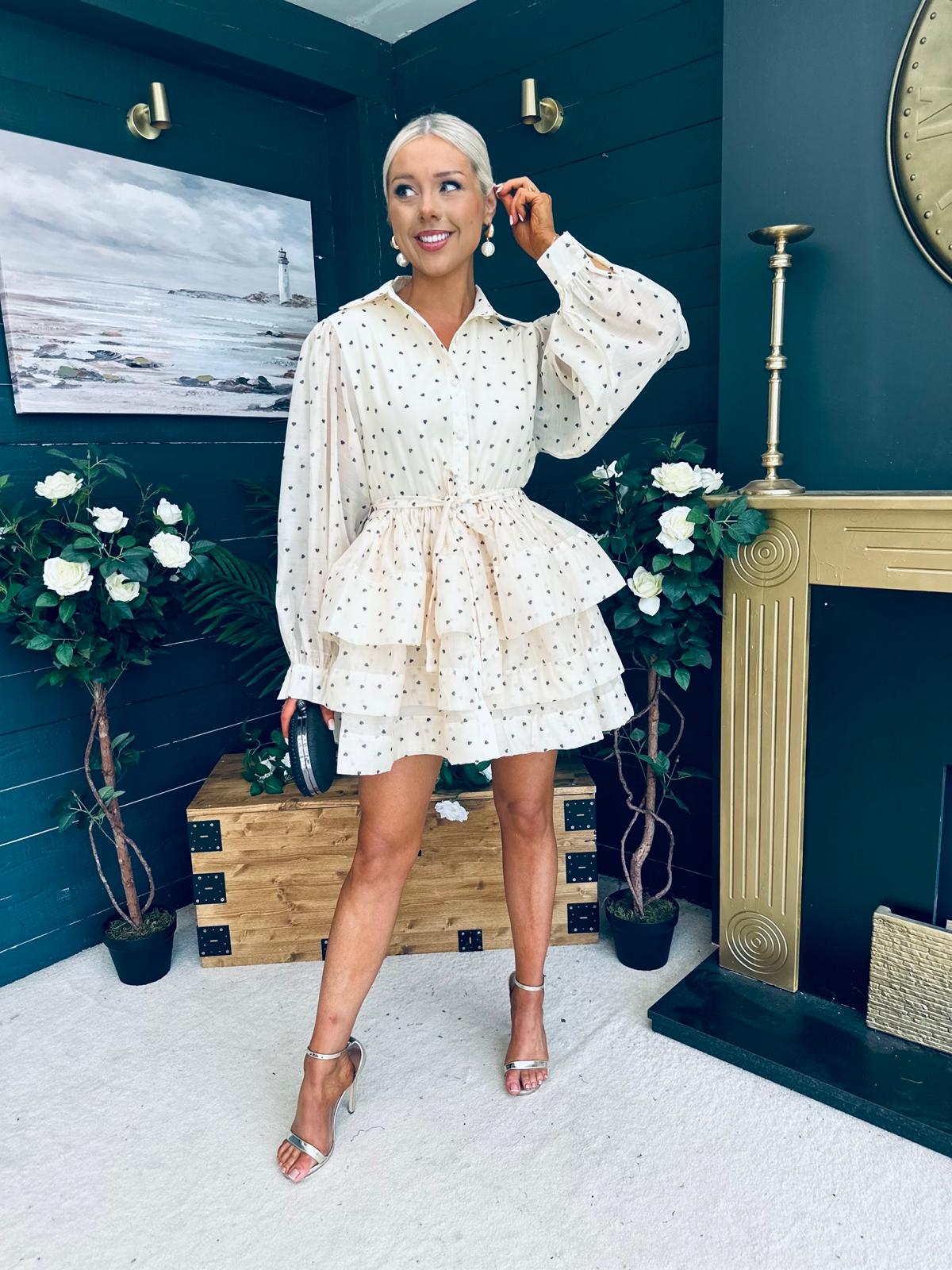 Claire Polka Occasion Mini Dress Pwr Yellow