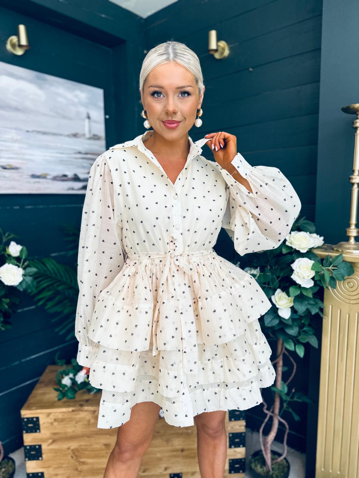 Claire Polka Occasion Mini Dress Pwr Yellow