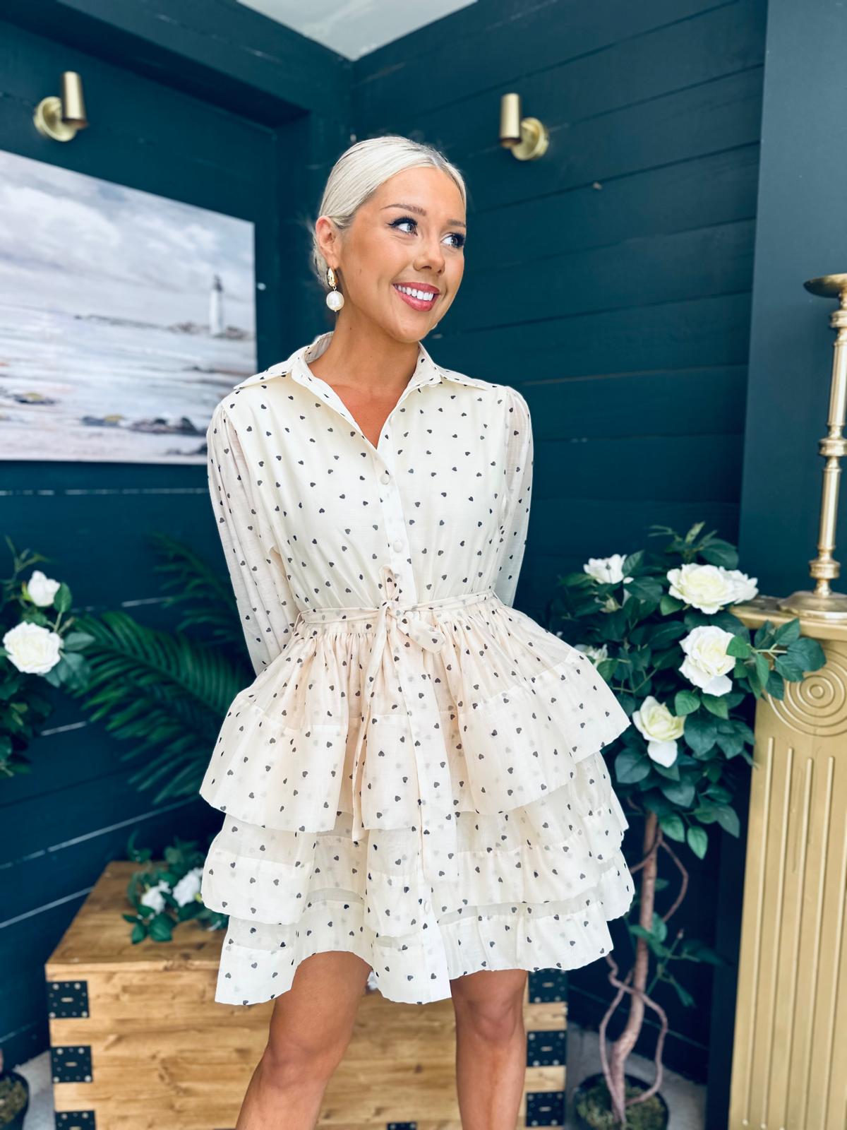 Claire Polka Occasion Mini Dress Pwr Yellow
