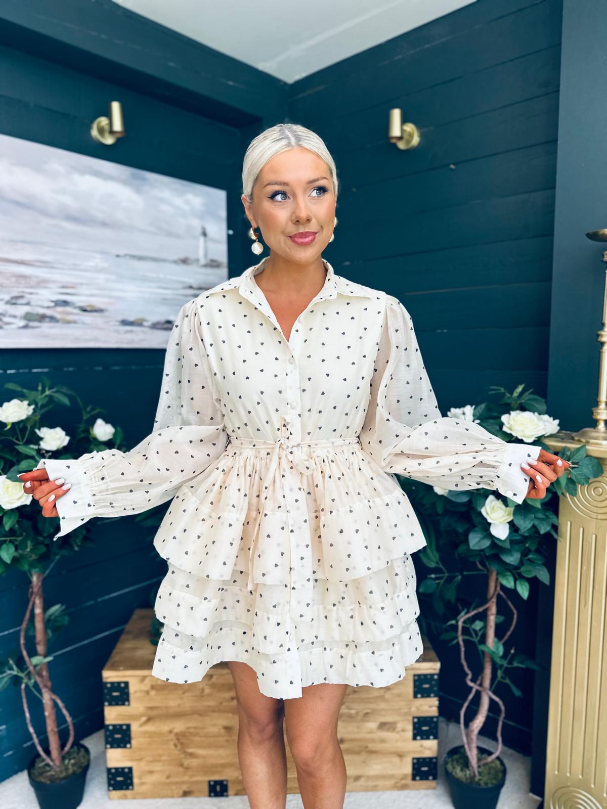Claire Polka Occasion Mini Dress Pwr Yellow