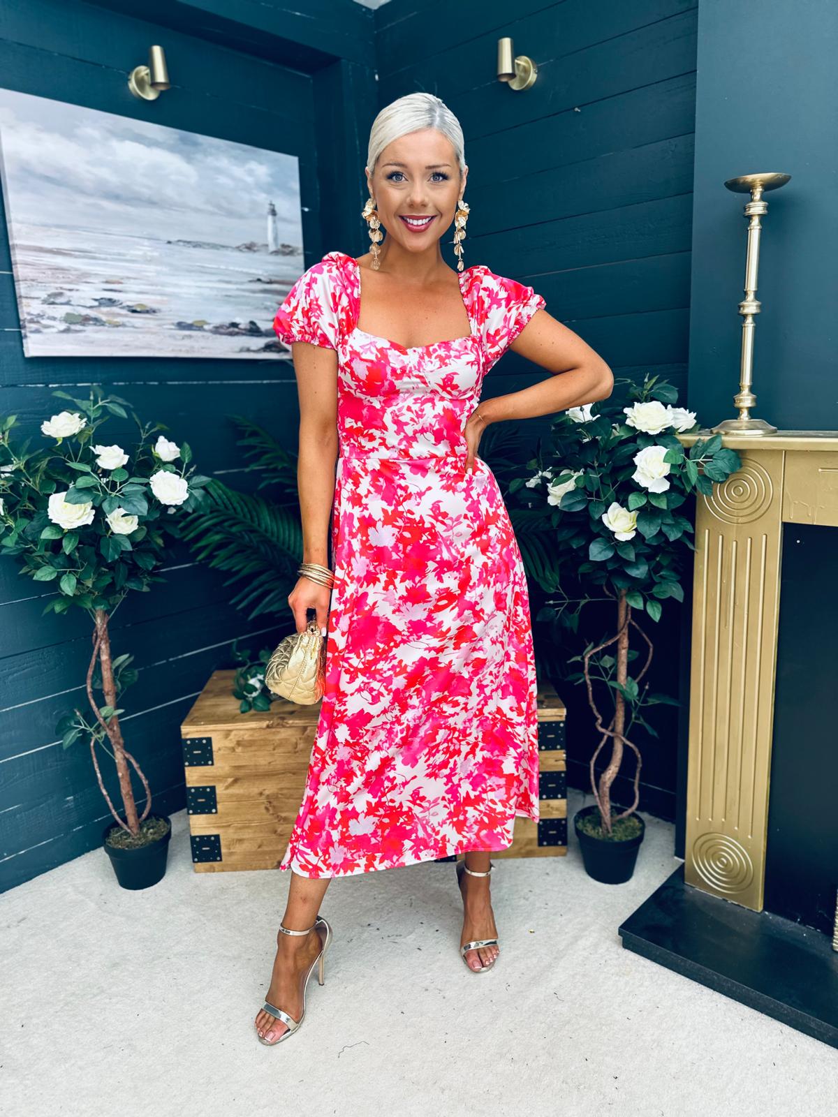 Katie Sweetheart Midi Dress White