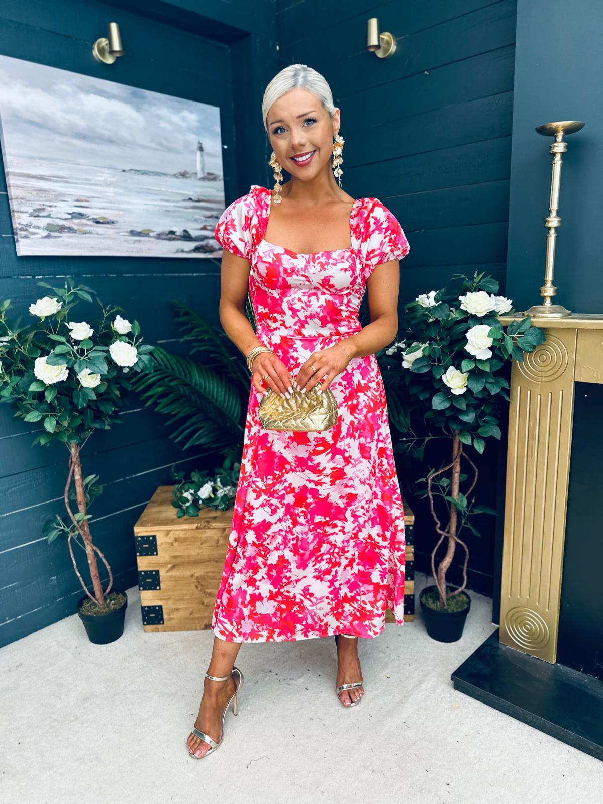 Katie Sweetheart Midi Dress White