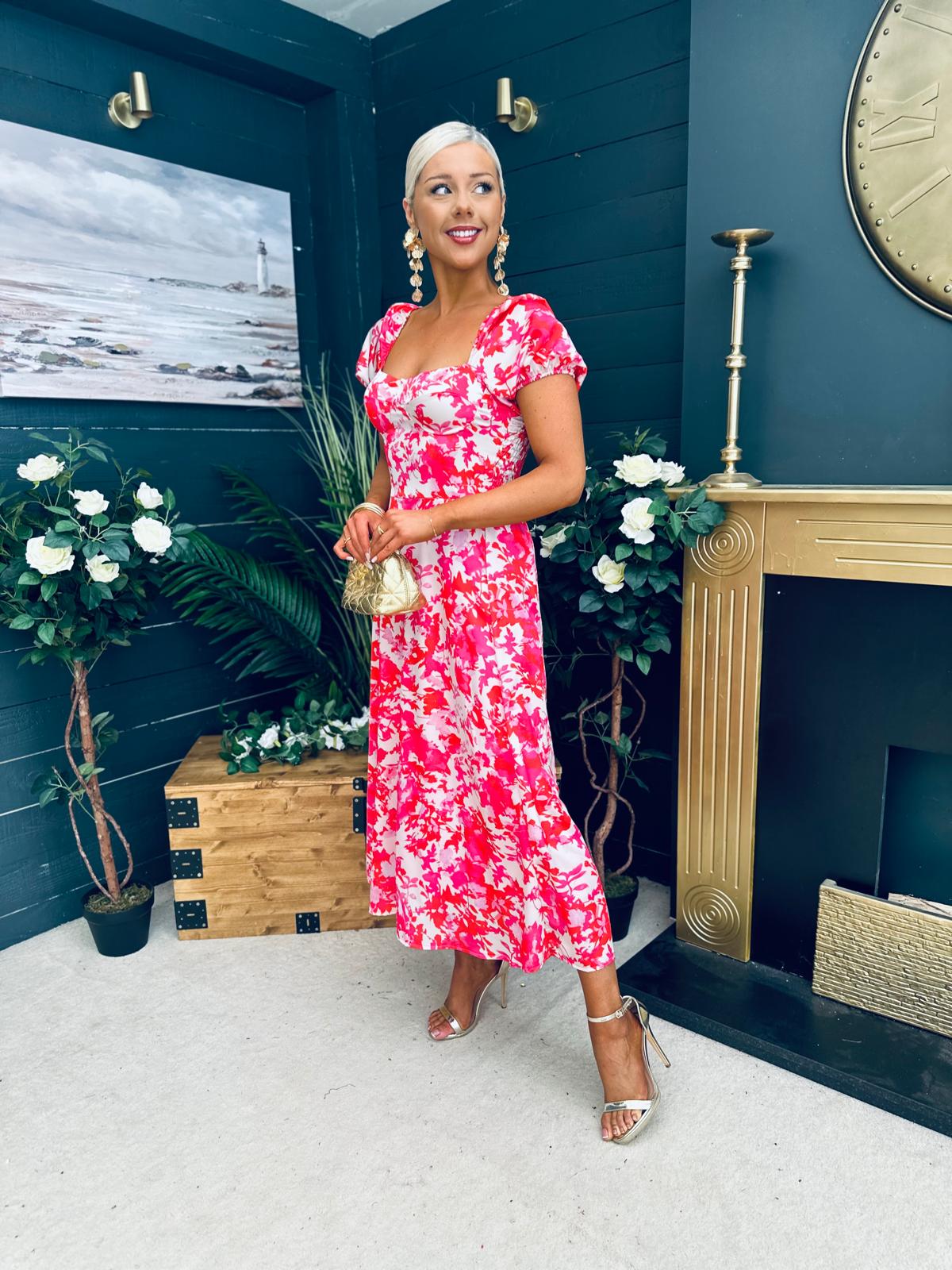 Katie Sweetheart Midi Dress White