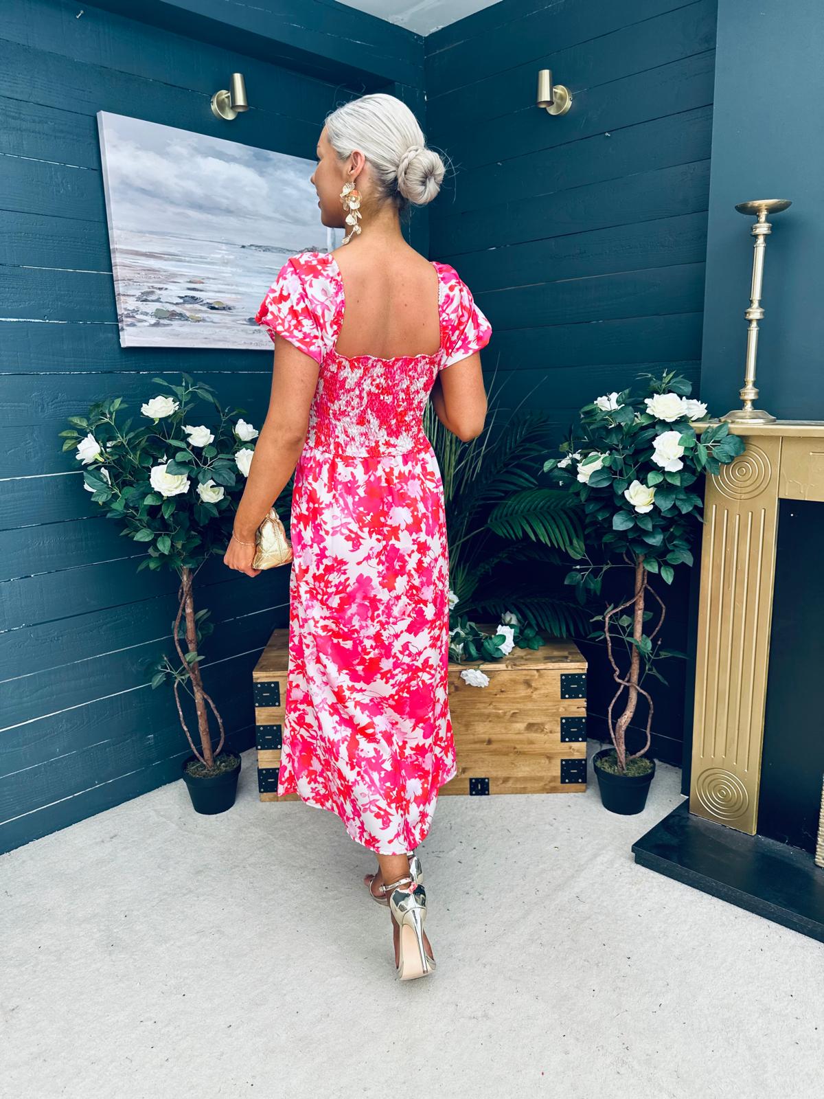 Katie Sweetheart Midi Dress White