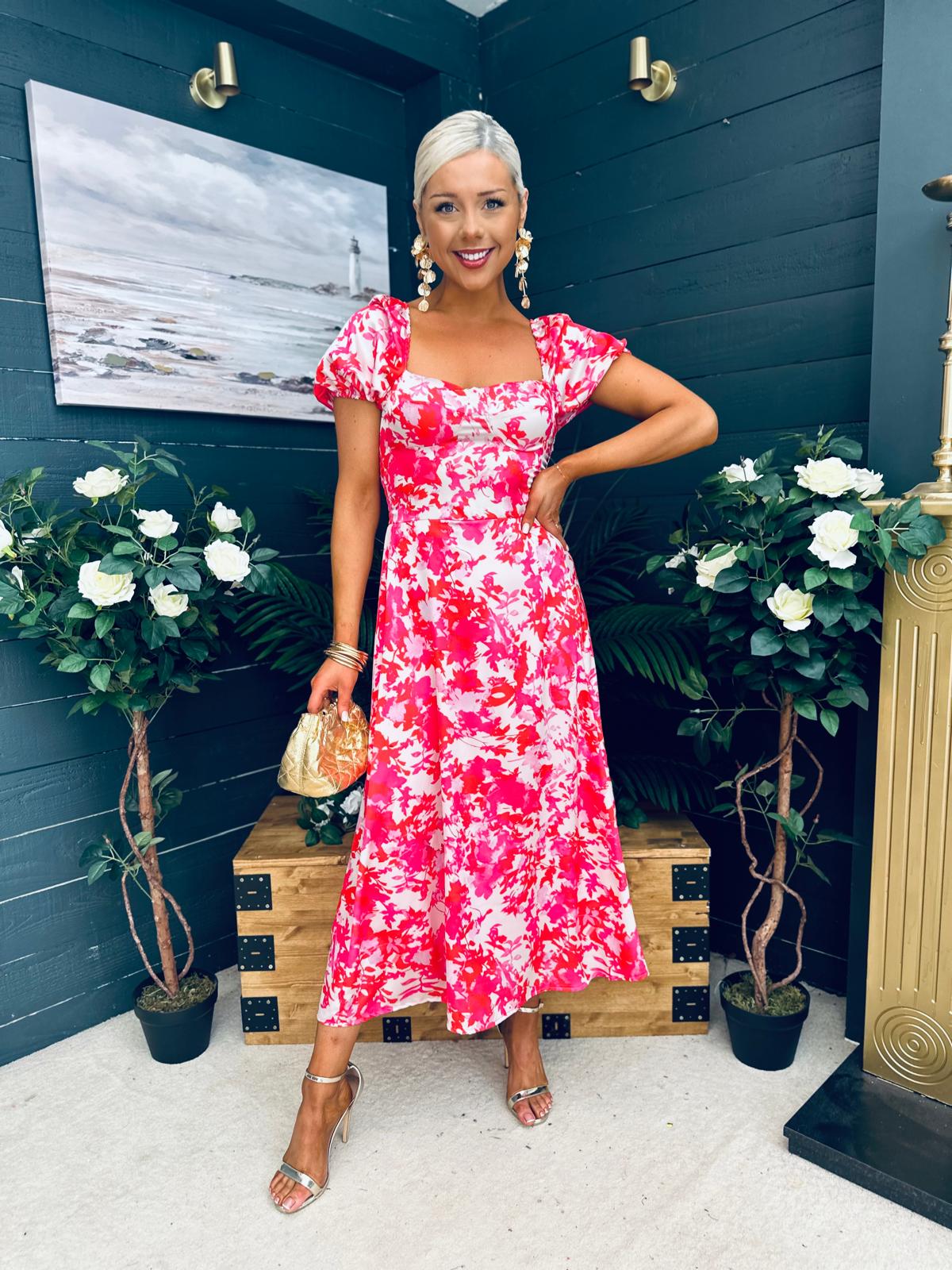 Katie Sweetheart Midi Dress White