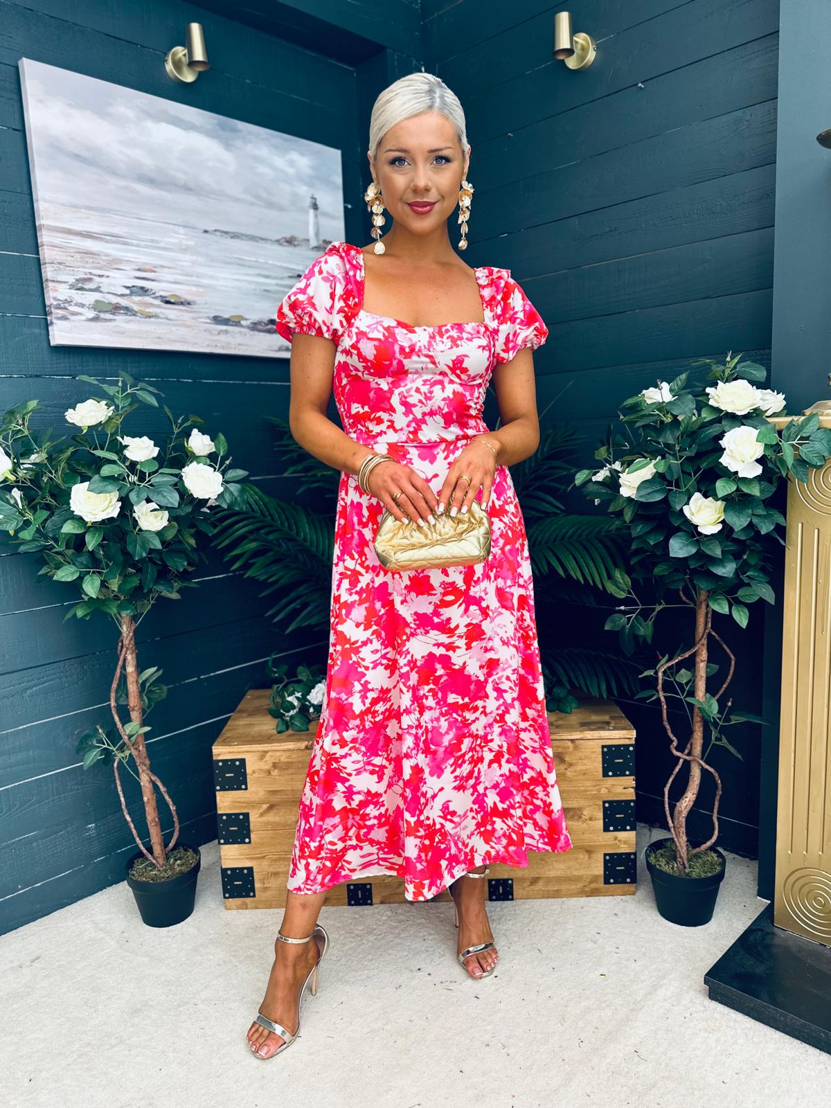 Katie Sweetheart Midi Dress White