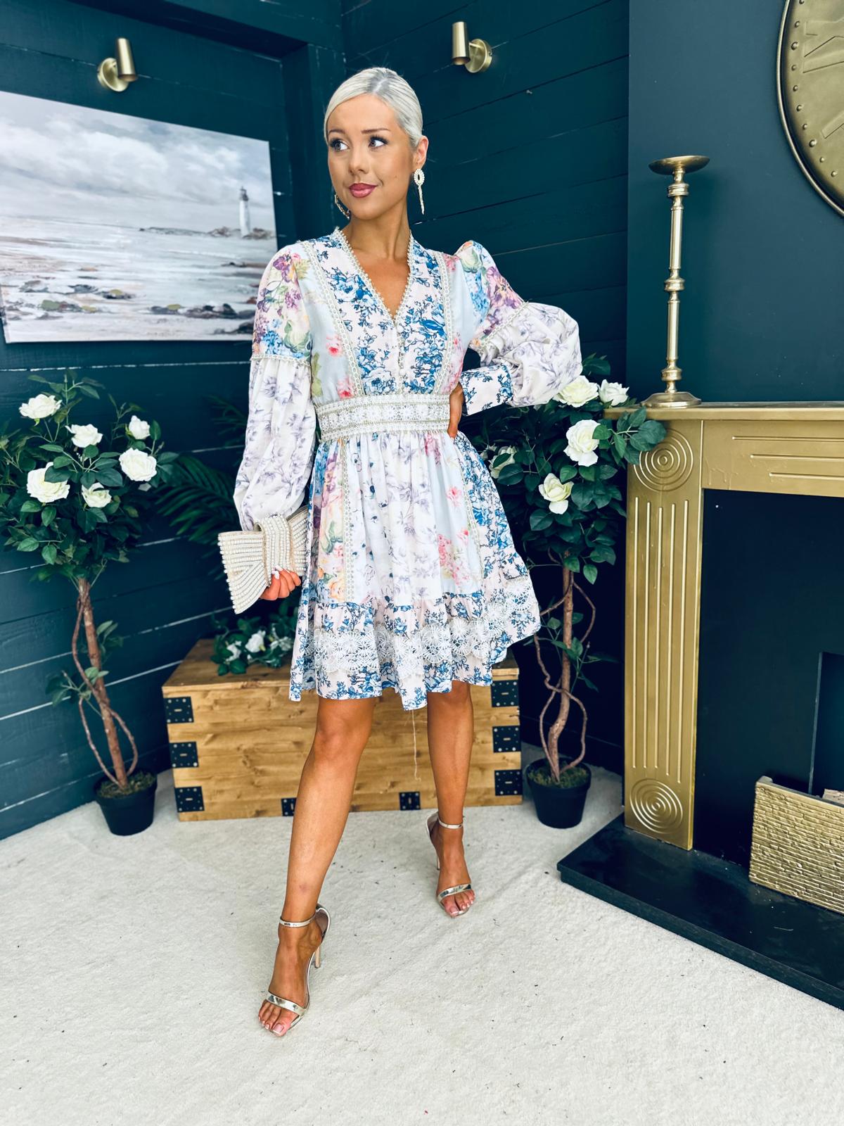 Janet Detailed Occasion Mini Dress Multi