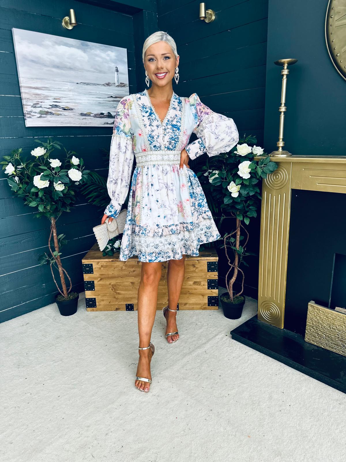 Janet Detailed Occasion Mini Dress Multi