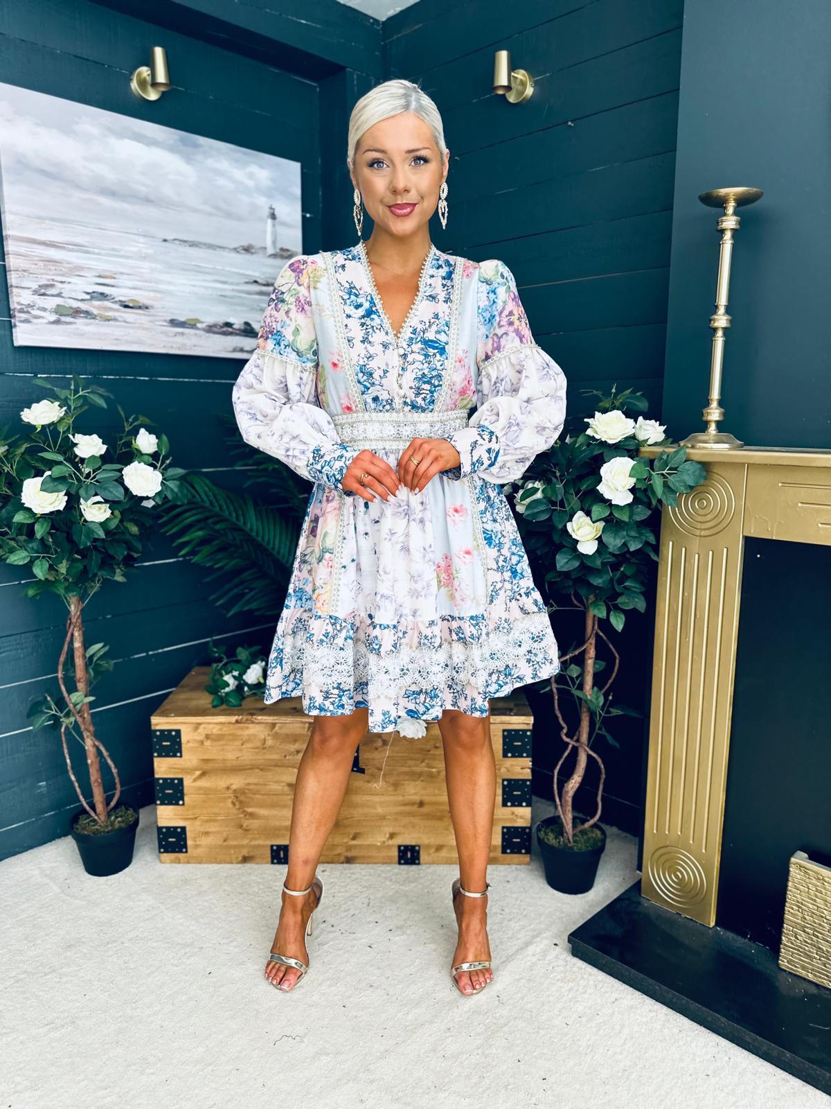 Janet Detailed Occasion Mini Dress Multi