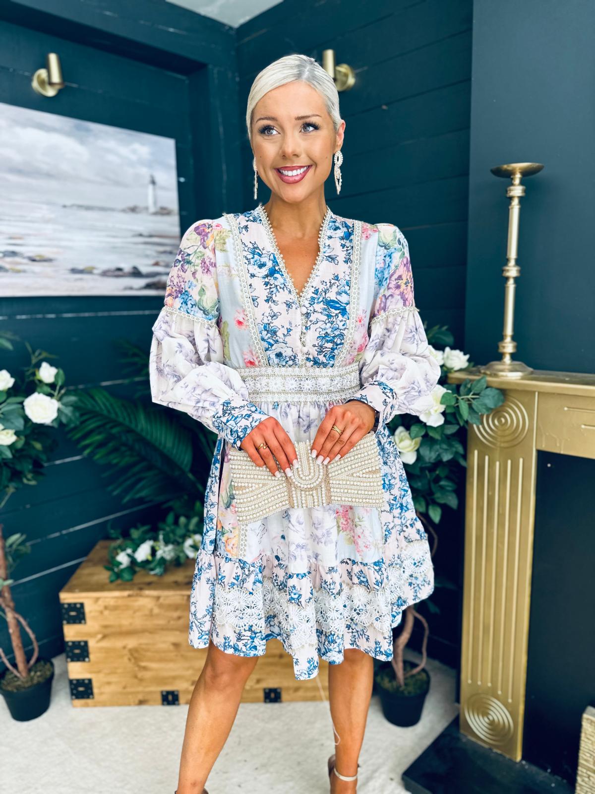 Janet Detailed Occasion Mini Dress Multi