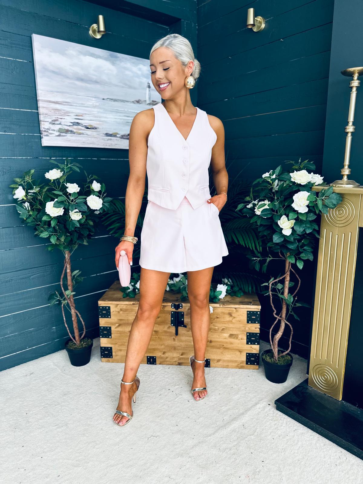 Teddie Waistcoat And Skort Set Pwr Pink