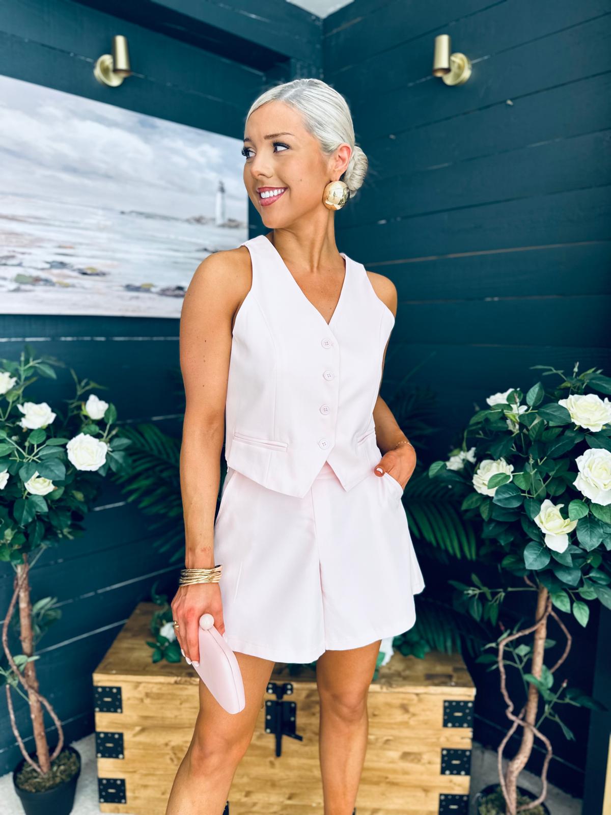 Teddie Waistcoat And Skort Set Pwr Pink