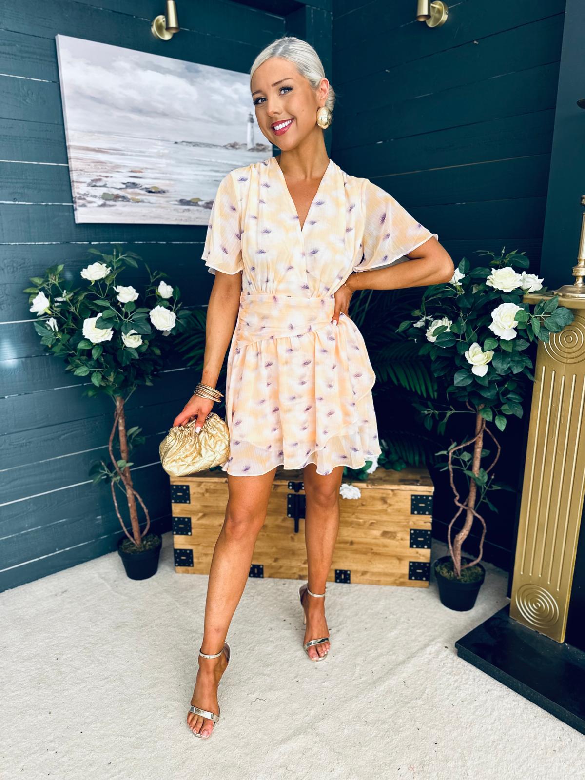 Loretta Banded Mini Dress Yellow