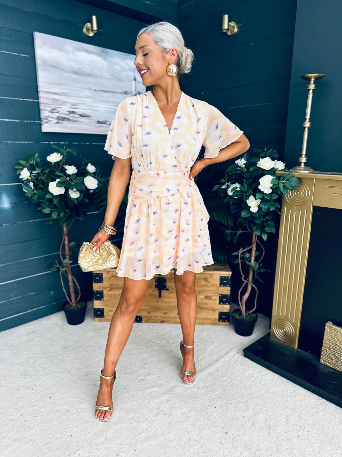 Loretta Banded Mini Dress Yellow