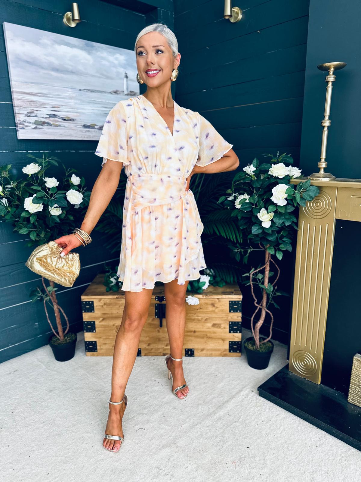 Loretta Banded Mini Dress Yellow