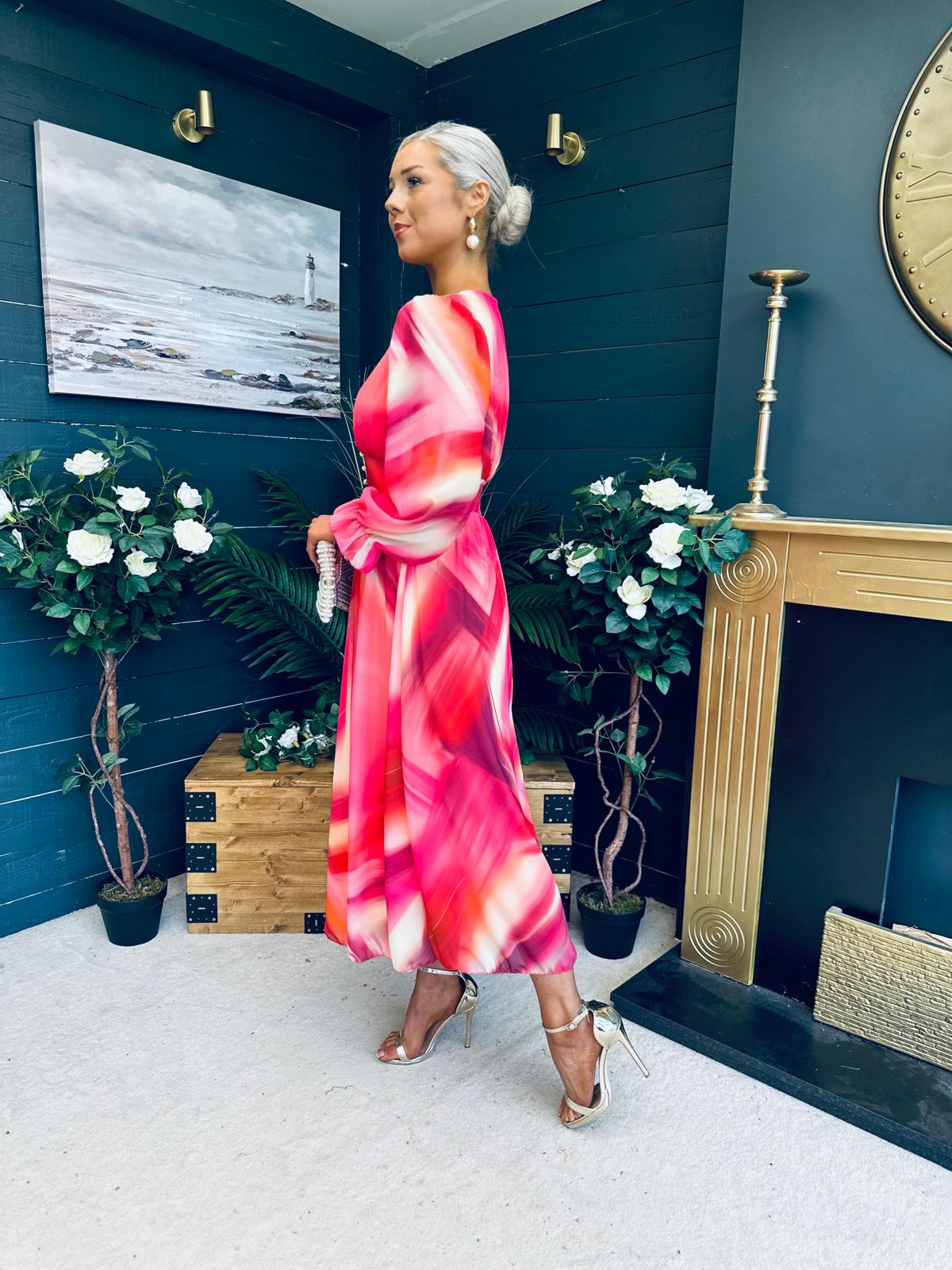 Bailey Banded Midi Dress Ruby