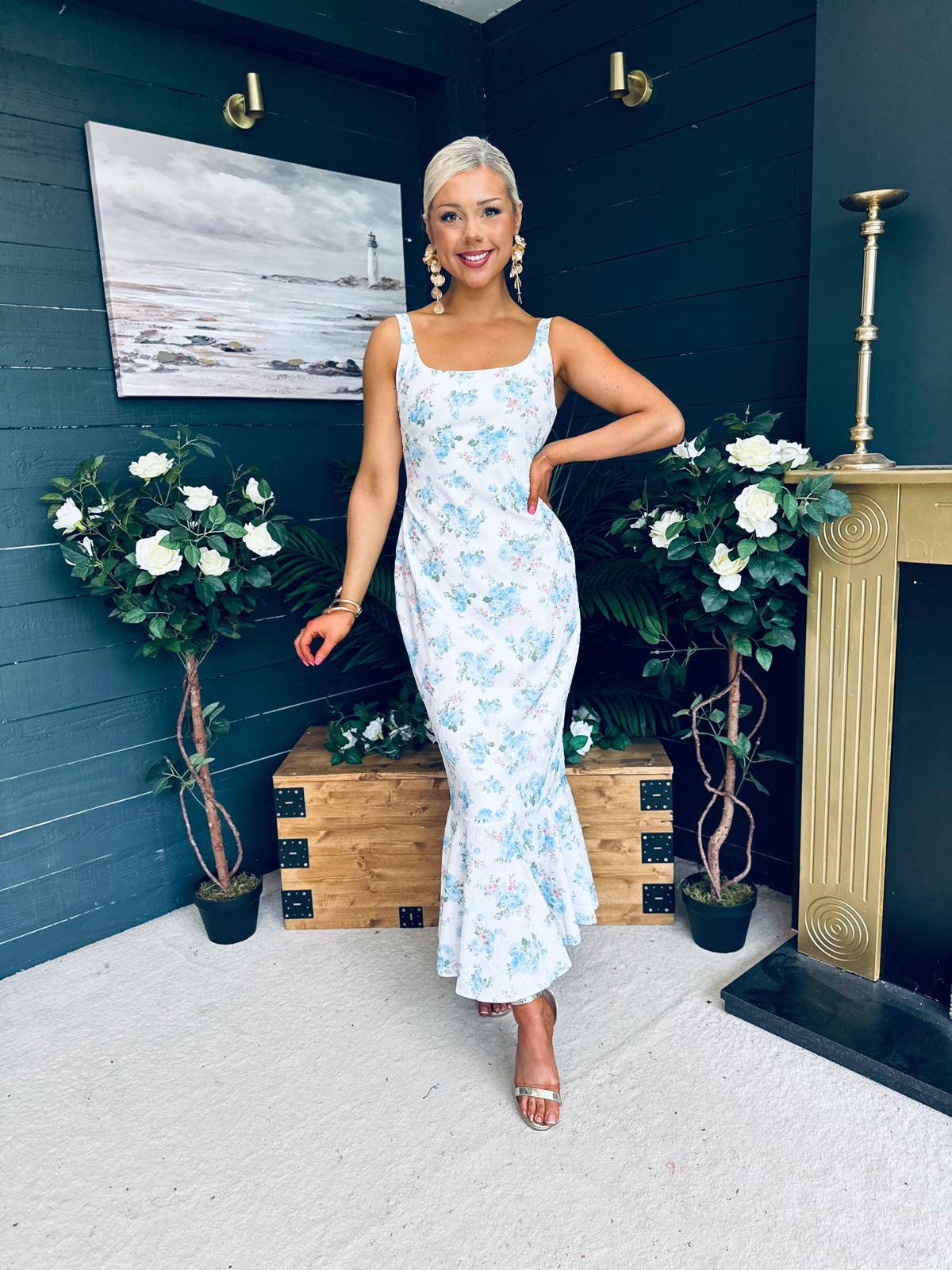 Rhona Occasion Dress Floral Blue