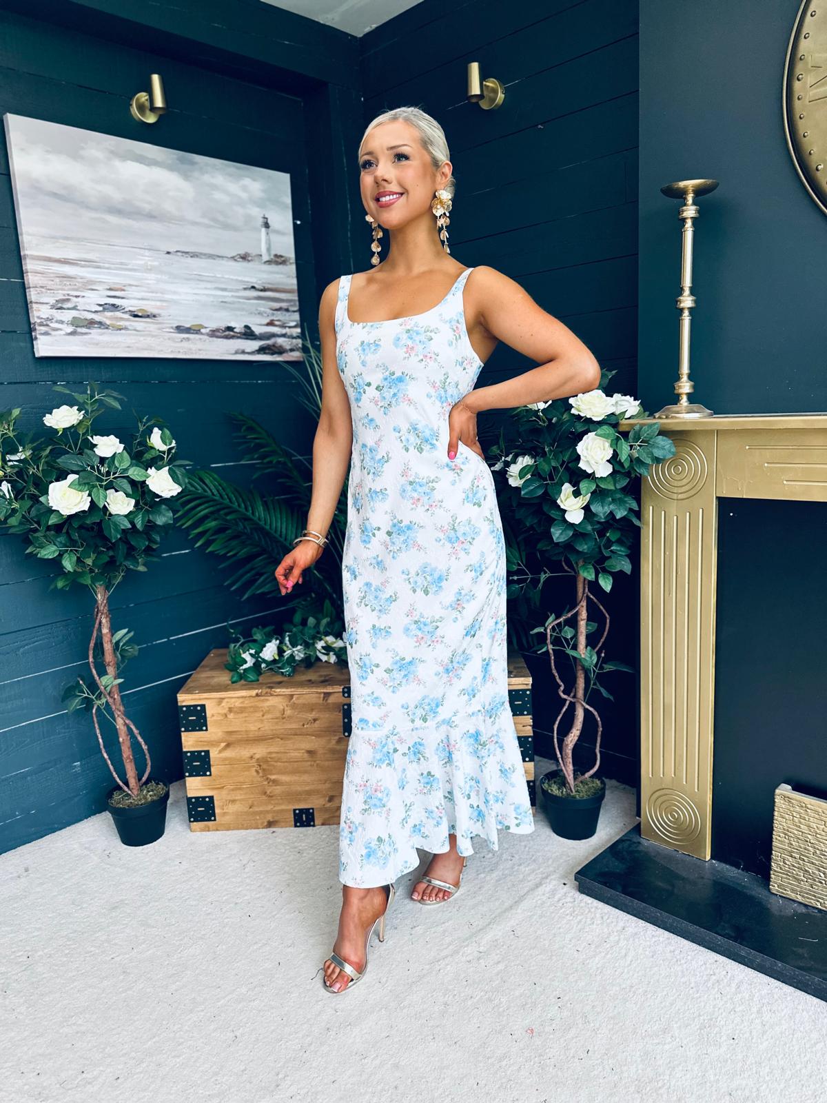Rhona Occasion Dress Floral Blue