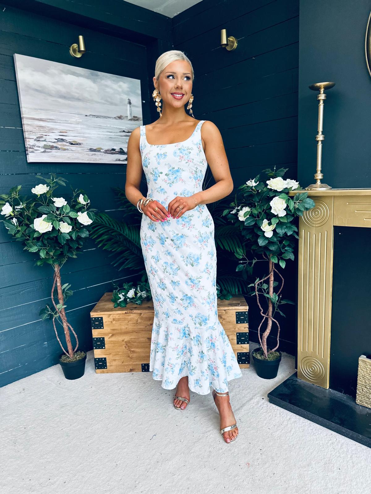 Rhona Occasion Dress Floral Blue