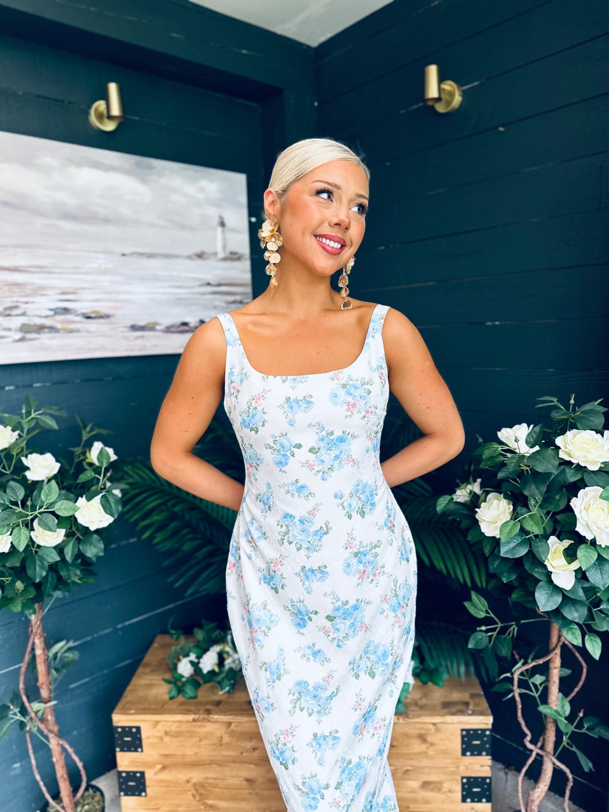 Rhona Occasion Dress Floral Blue