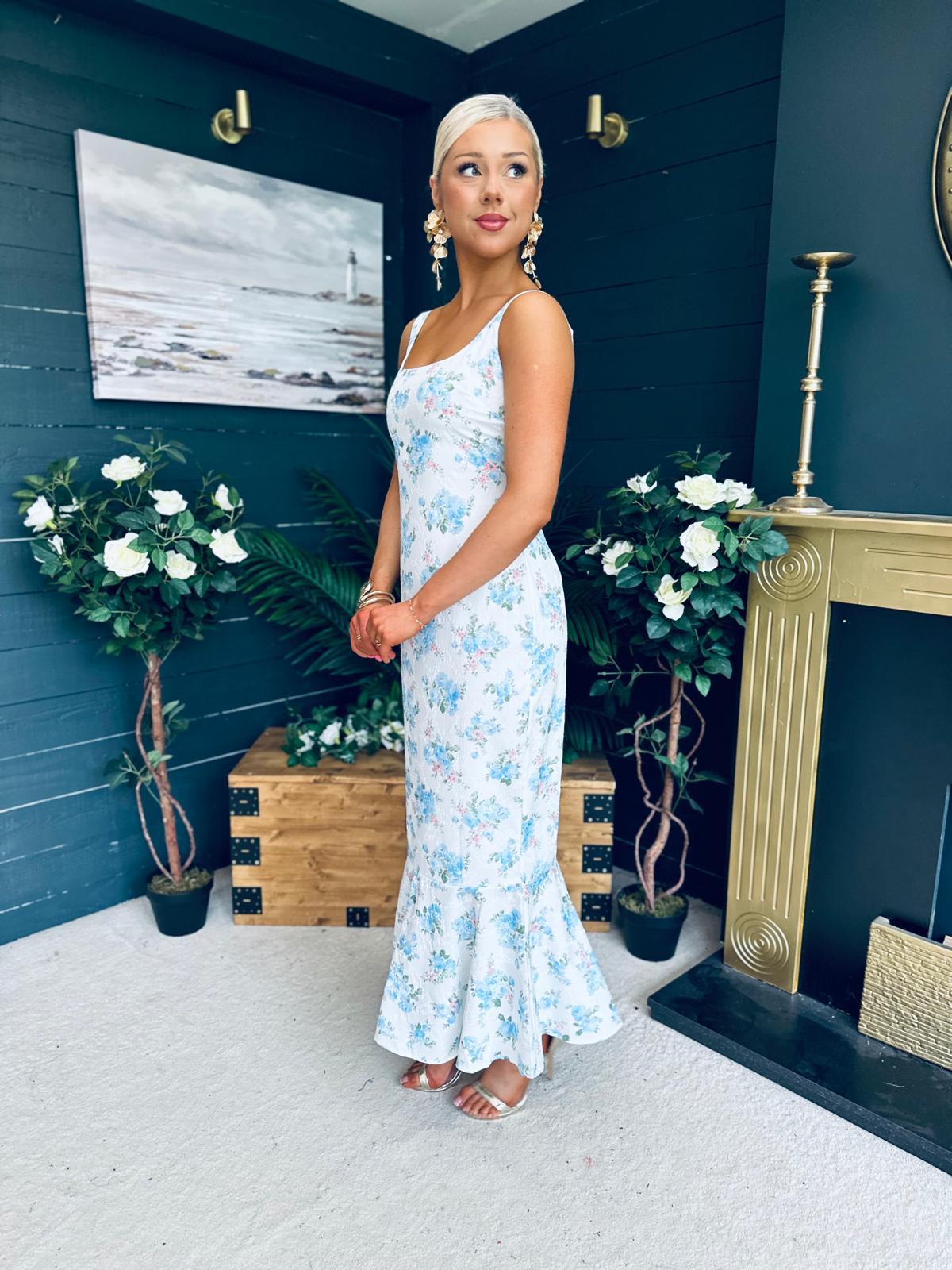 Rhona Occasion Dress Floral Blue