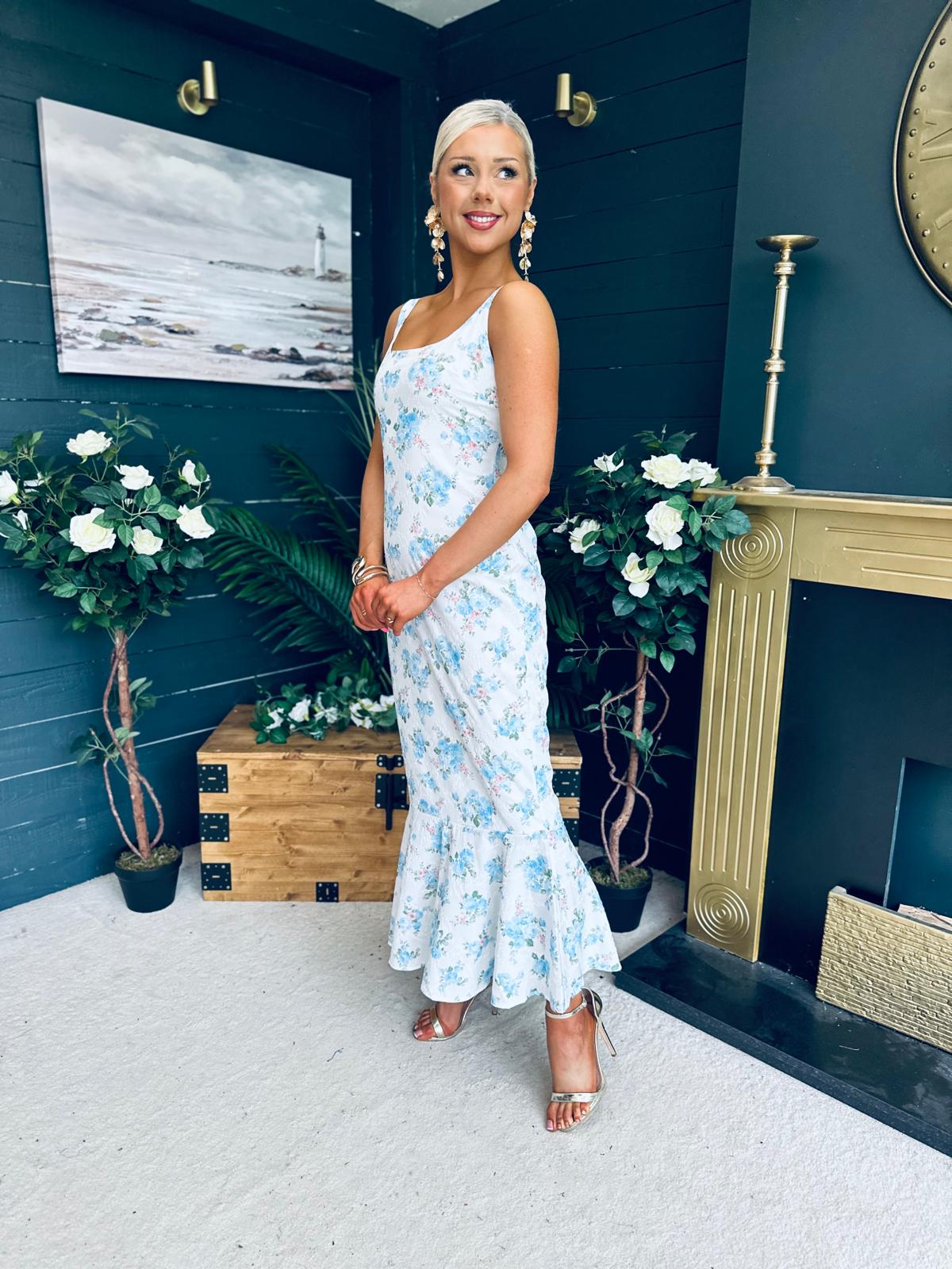 Rhona Occasion Dress Floral Blue