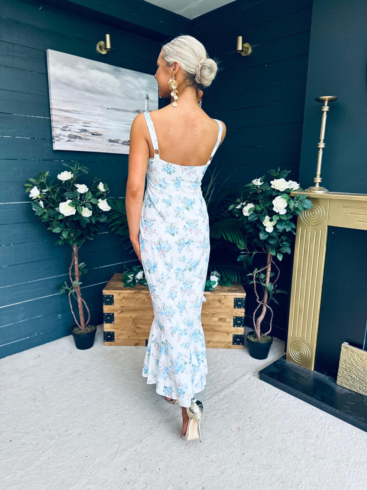 Rhona Occasion Dress Floral Blue