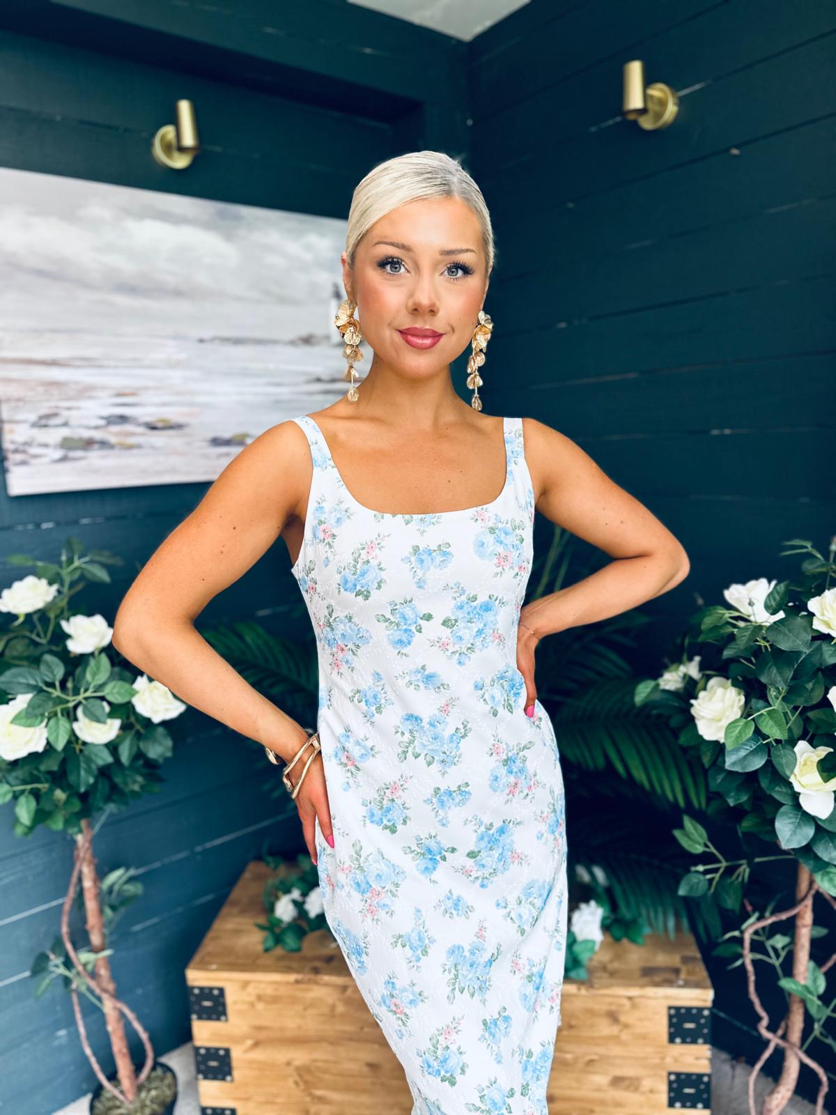 Rhona Occasion Dress Floral Blue