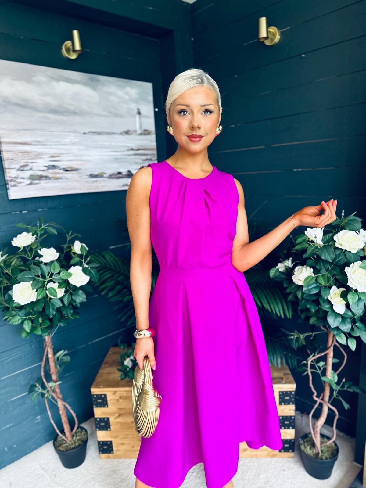 Jean Detailed Occasion Dress Orchid
