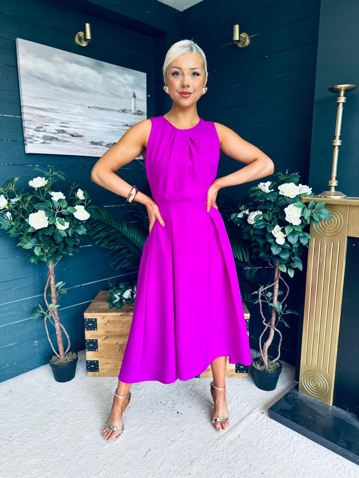 Jean Detailed Occasion Dress Orchid