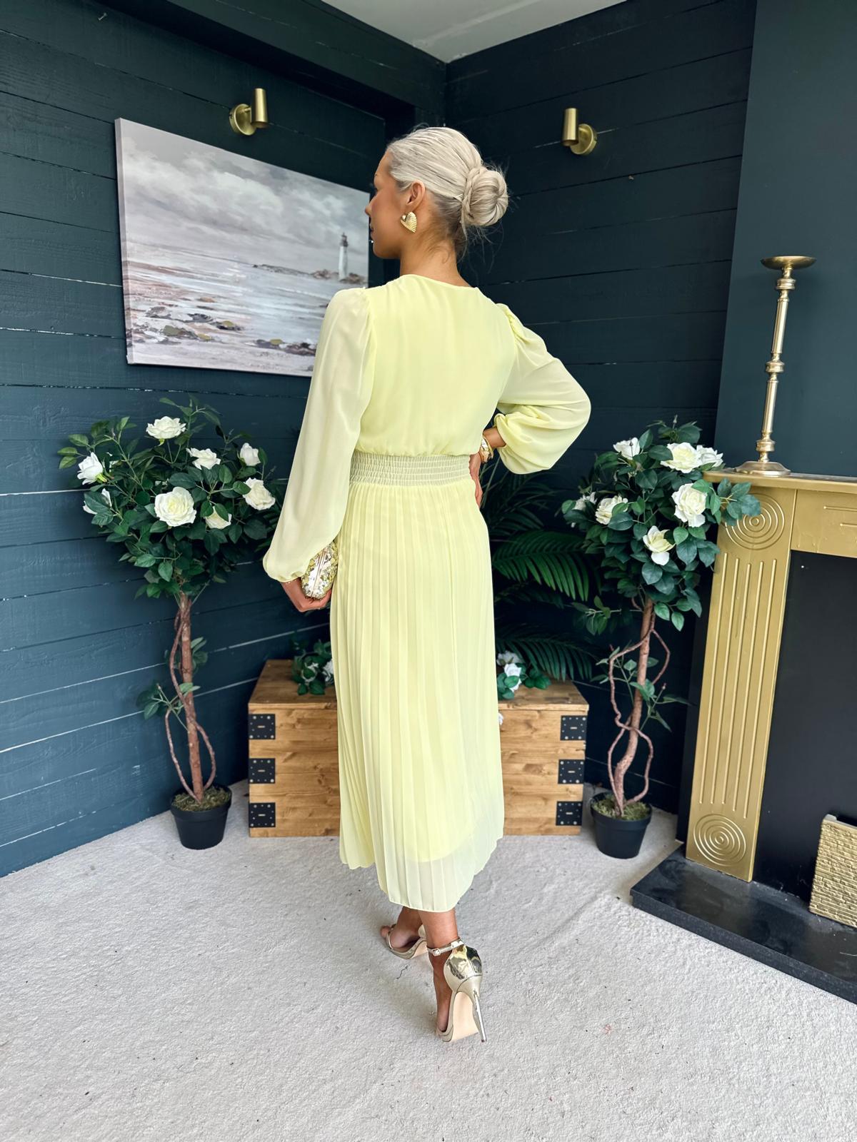 Blaire Banded Midi Dress Yellow Pre Order Arriving 10 May