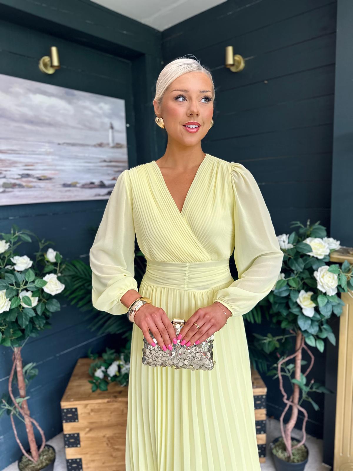 Blaire Banded Midi Dress Yellow Pre Order Arriving 10 May