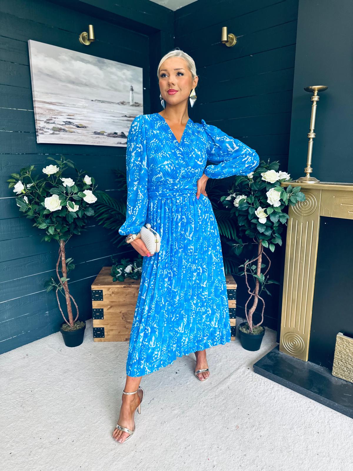 Laoise Banded Midi Dress Blue