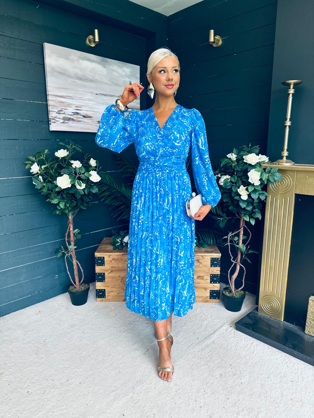Laoise Banded Midi Dress Blue