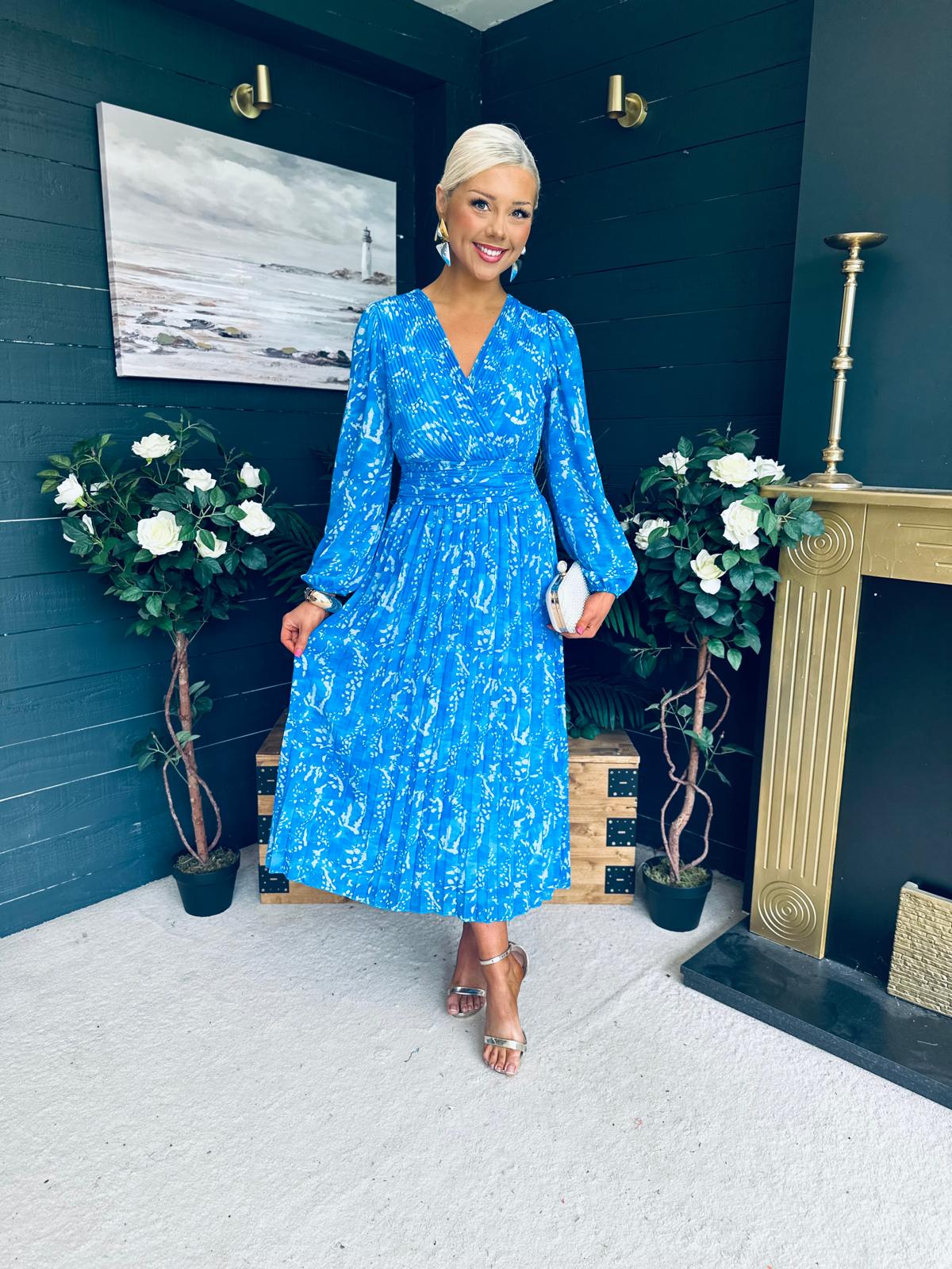 Laoise Banded Midi Dress Blue