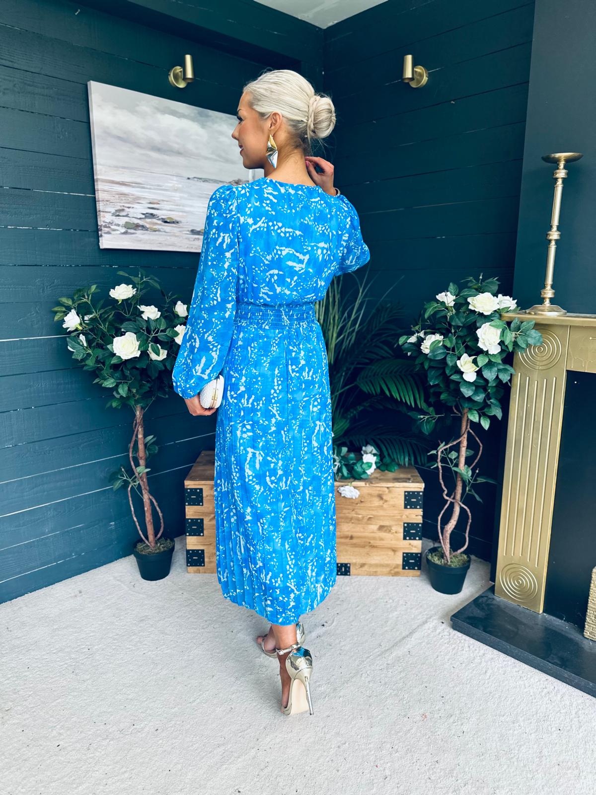 Laoise Banded Midi Dress Blue