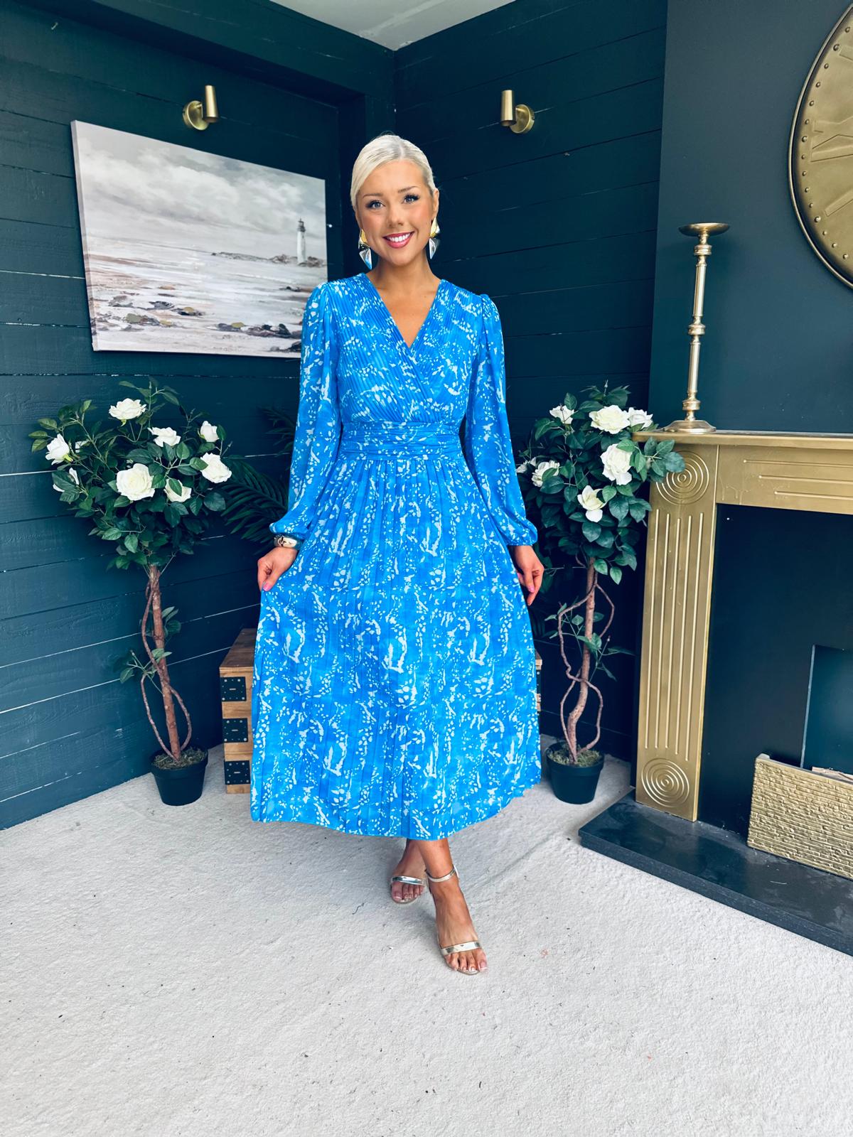 Laoise Banded Midi Dress Blue