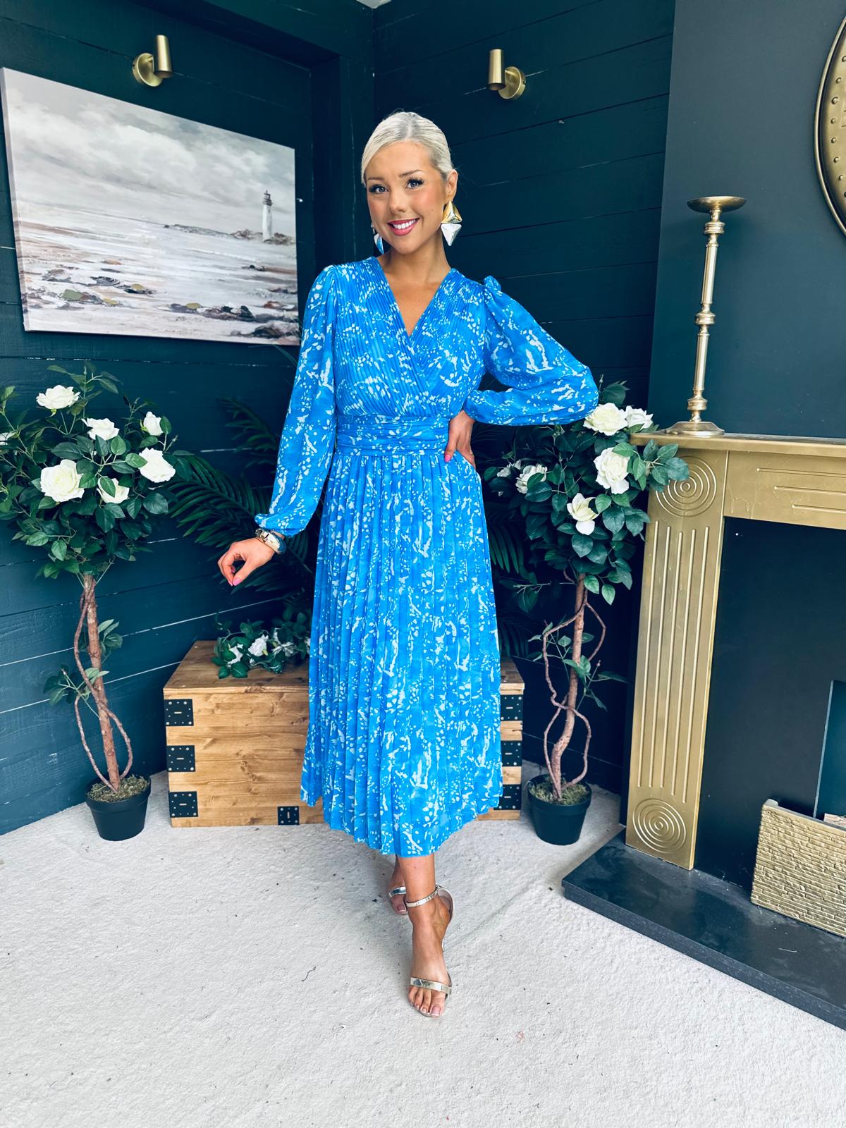 Laoise Banded Midi Dress Blue