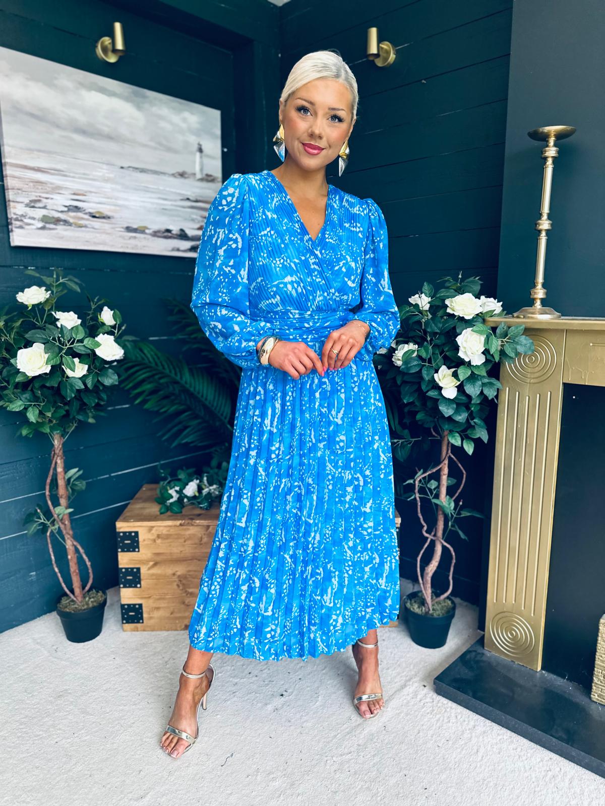 Laoise Banded Midi Dress Blue