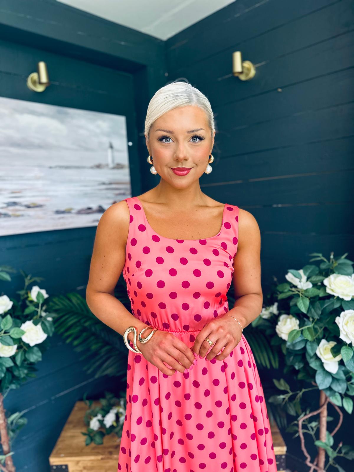 Alice Square Neck Midi Dress Peach