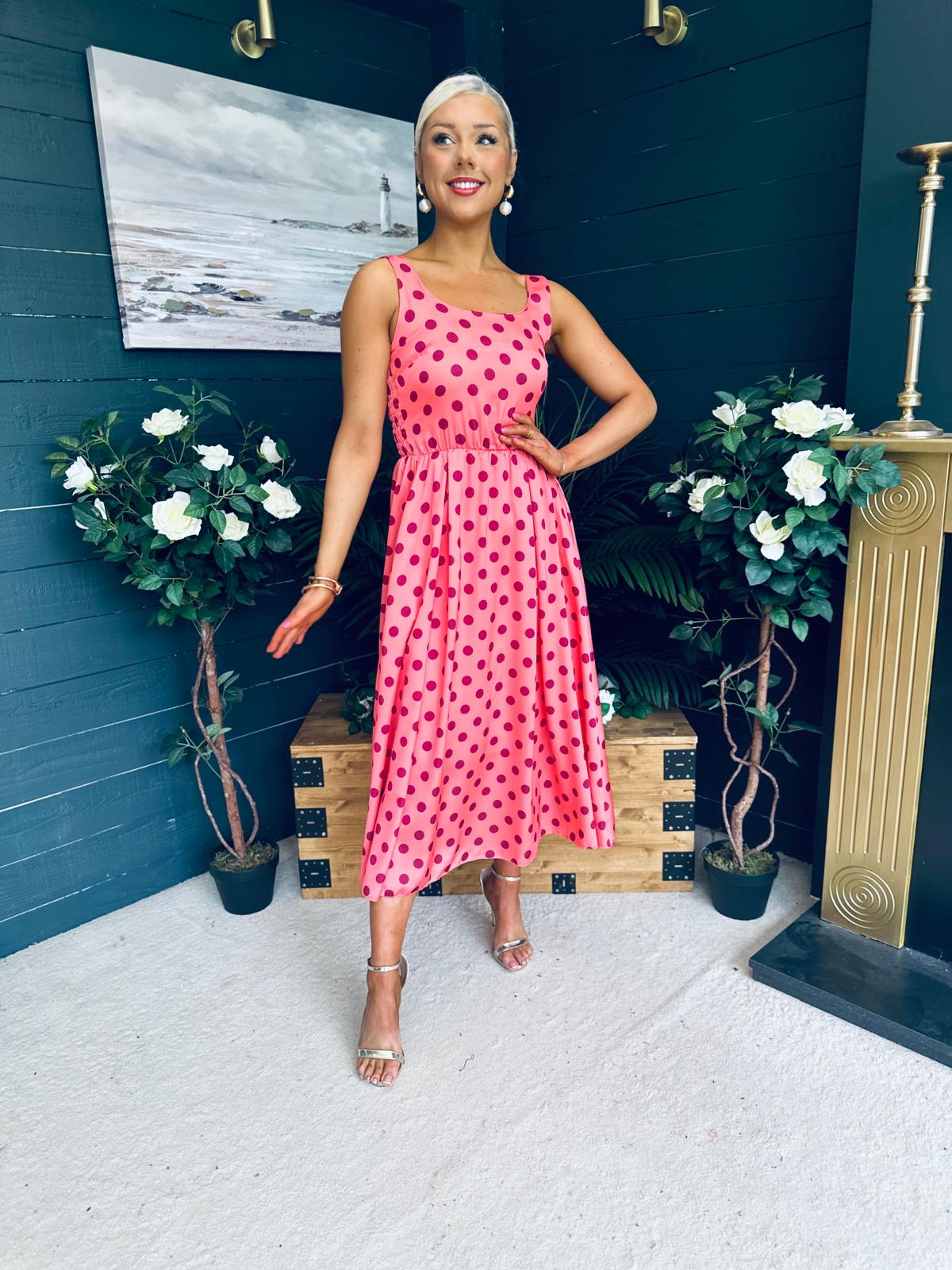 Alice Square Neck Midi Dress Peach