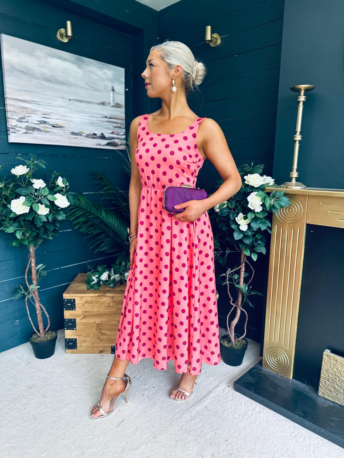 Alice Square Neck Midi Dress Peach