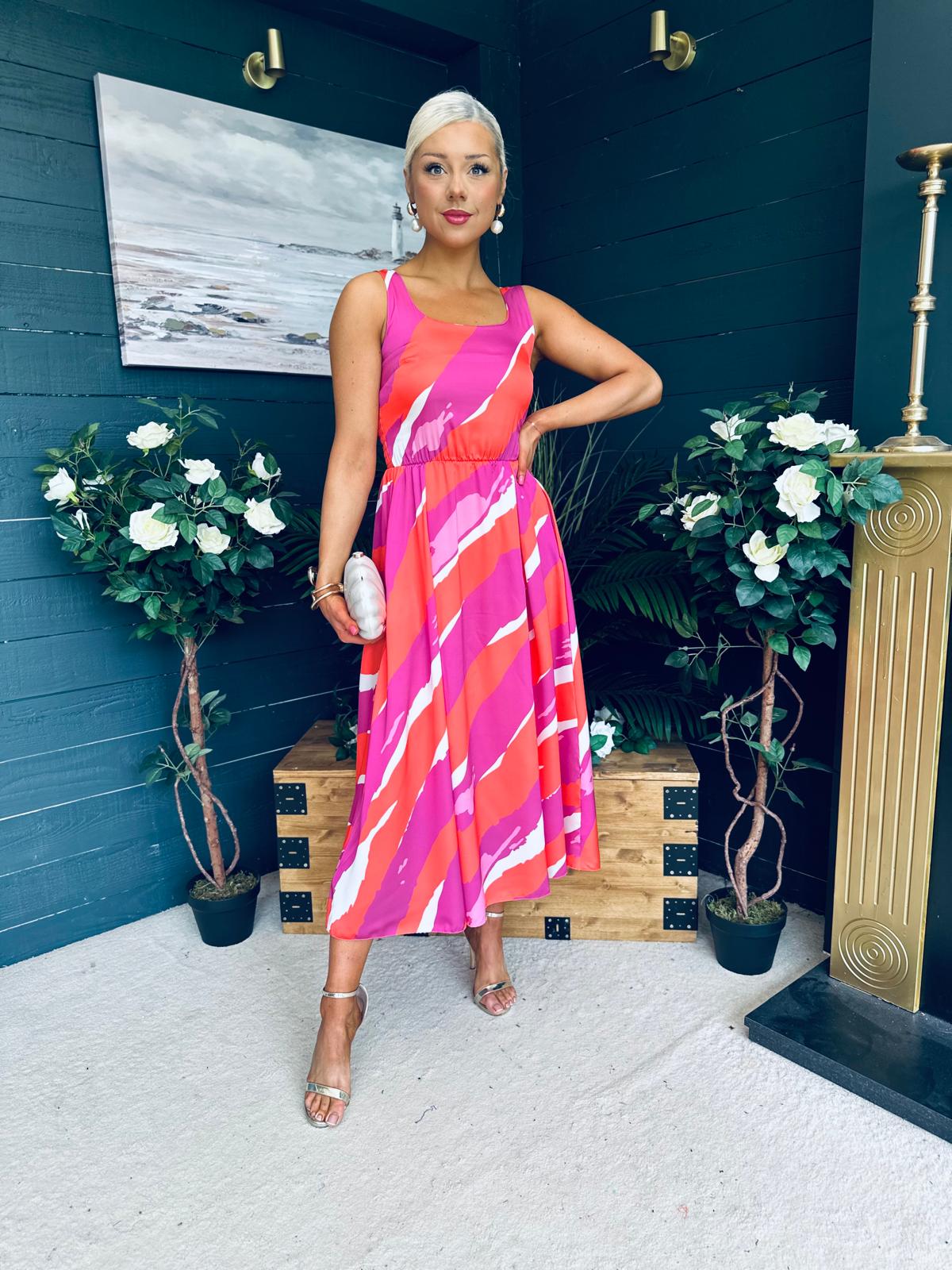 Alice Square Neck Midi Dress Purple