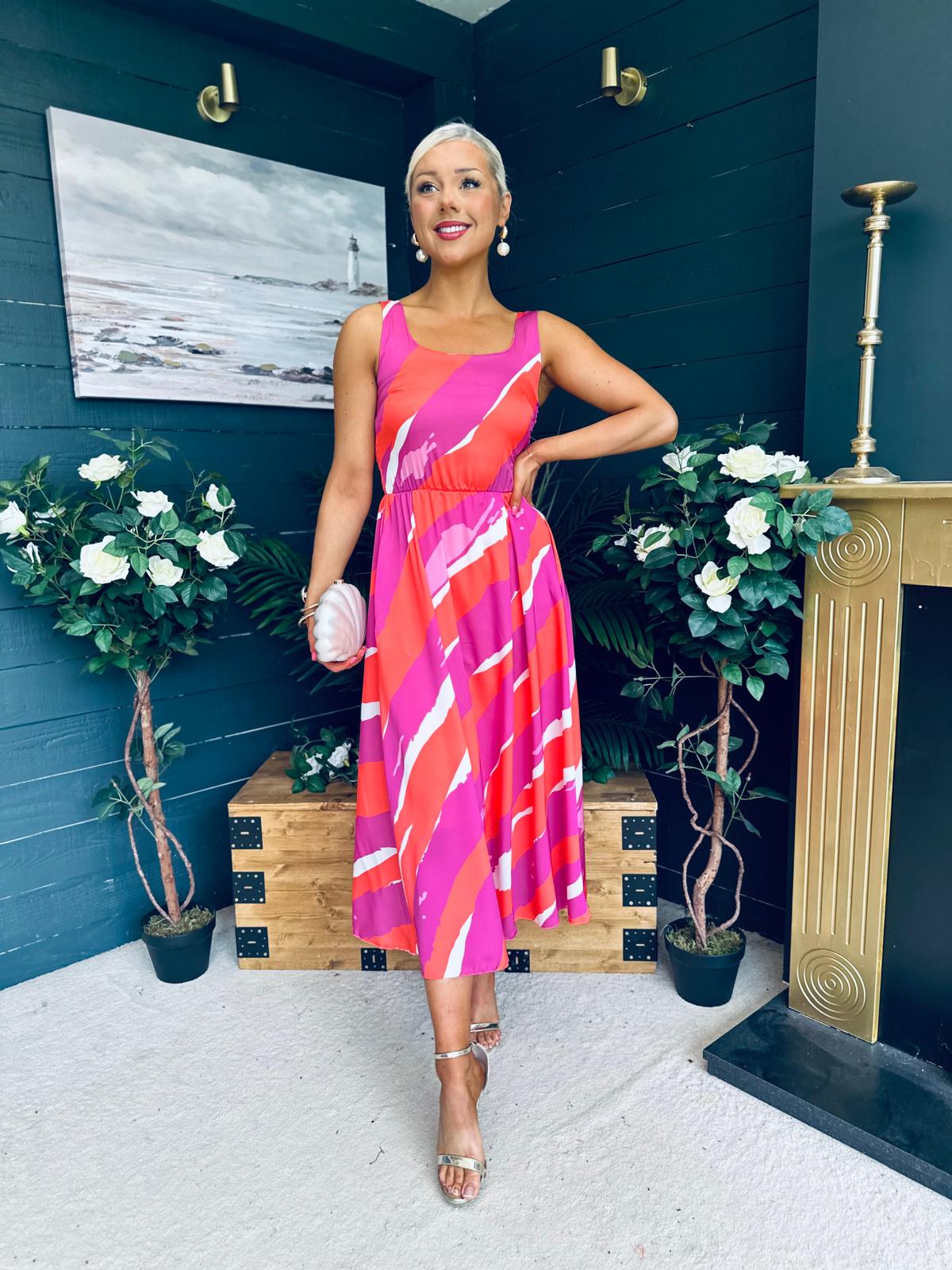 Alice Square Neck Midi Dress Purple