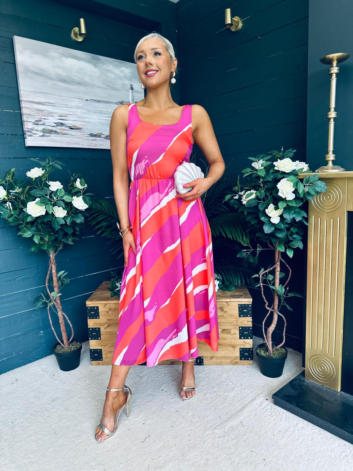 Alice Square Neck Midi Dress Purple